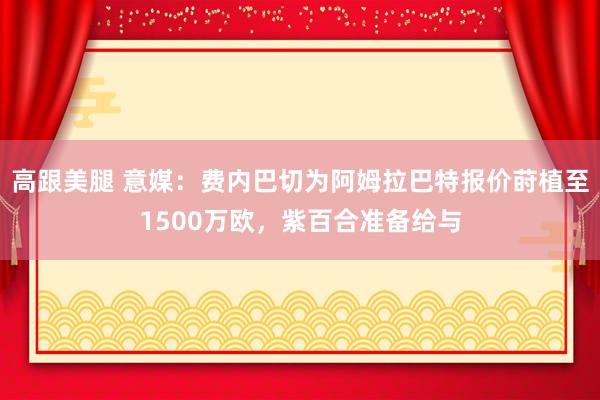 高跟美腿 意媒：费内巴切为阿姆拉巴特报价莳植至1500万欧，紫百合准备给与