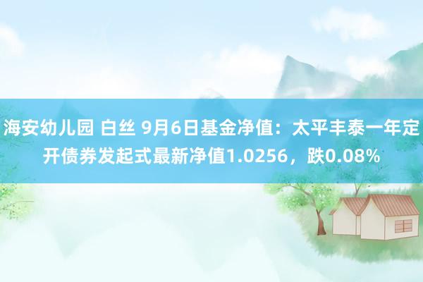 海安幼儿园 白丝 9月6日基金净值：太平丰泰一年定开债券发起式最新净值1.0256，跌0.08%