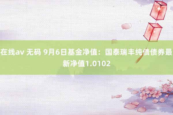 在线av 无码 9月6日基金净值：国泰瑞丰纯债债券最新净值1.0102