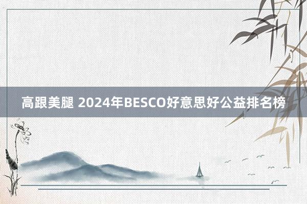 高跟美腿 2024年BESCO好意思好公益排名榜