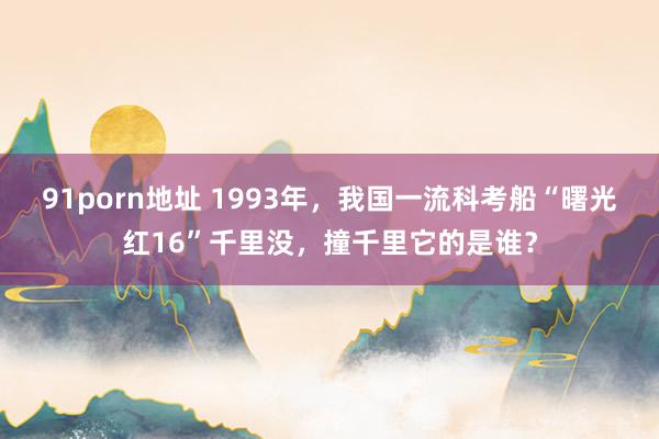 91porn地址 1993年，我国一流科考船“曙光红16”千里没，撞千里它的是谁？