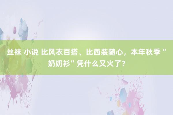 丝袜 小说 比风衣百搭、比西装随心，本年秋季“奶奶衫”凭什么又火了？