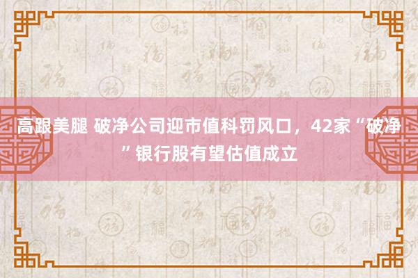 高跟美腿 破净公司迎市值科罚风口，42家“破净”银行股有望估值成立