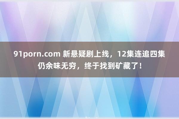 91porn.com 新悬疑剧上线，12集连追四集仍余味无穷，终于找到矿藏了！