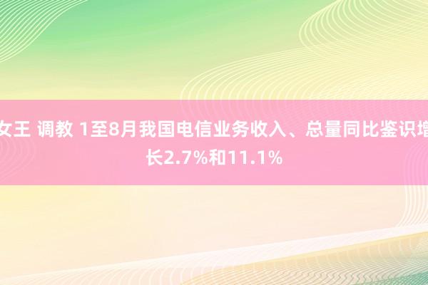 女王 调教 1至8月我国电信业务收入、总量同比鉴识增长2.7%和11.1%