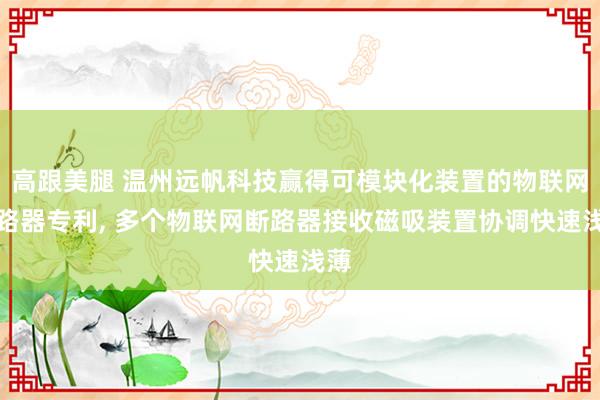 高跟美腿 温州远帆科技赢得可模块化装置的物联网断路器专利， 多个物联网断路器接收磁吸装置协调快速浅薄