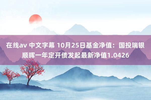 在线av 中文字幕 10月25日基金净值：国投瑞银顺晖一年定开债发起最新净值1.0426