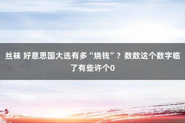 丝袜 好意思国大选有多“烧钱”？数数这个数字临了有些许个0