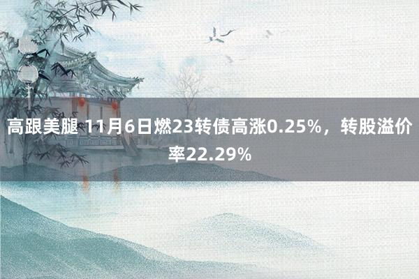 高跟美腿 11月6日燃23转债高涨0.25%，转股溢价率22.29%