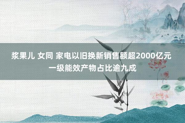 浆果儿 女同 家电以旧换新销售额超2000亿元 一级能效产物占比逾九成