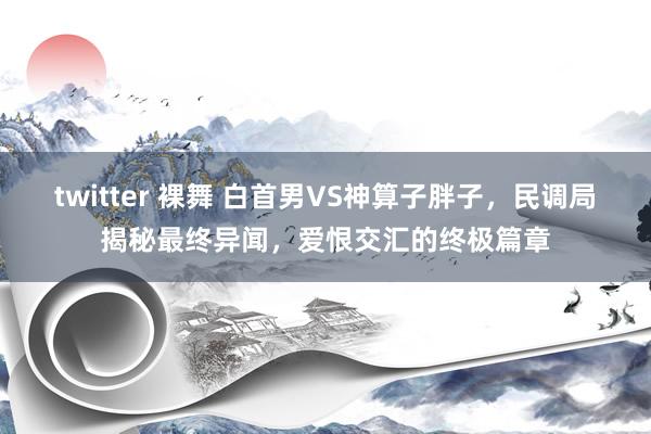 twitter 裸舞 白首男VS神算子胖子，民调局揭秘最终异闻，爱恨交汇的终极篇章