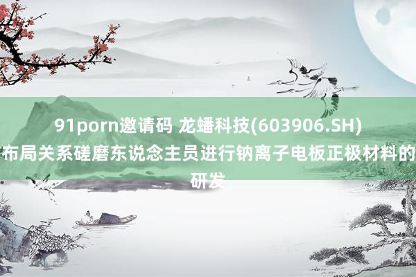 91porn邀请码 龙蟠科技(603906.SH)：有布局关系磋磨东说念主员进行钠离子电板正极材料的研发