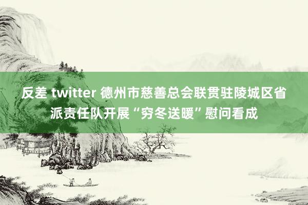 反差 twitter 德州市慈善总会联贯驻陵城区省派责任队开展“穷冬送暖”慰问看成