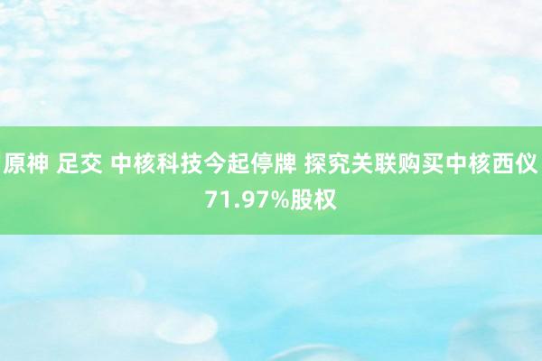 原神 足交 中核科技今起停牌 探究关联购买中核西仪71.97%股权