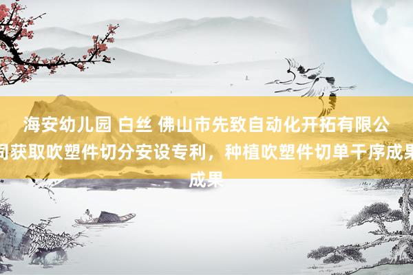 海安幼儿园 白丝 佛山市先致自动化开拓有限公司获取吹塑件切分安设专利，种植吹塑件切单干序成果