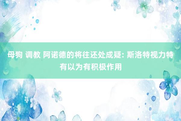 母狗 调教 阿诺德的将往还处成疑: 斯洛特视力特有以为有积极作用