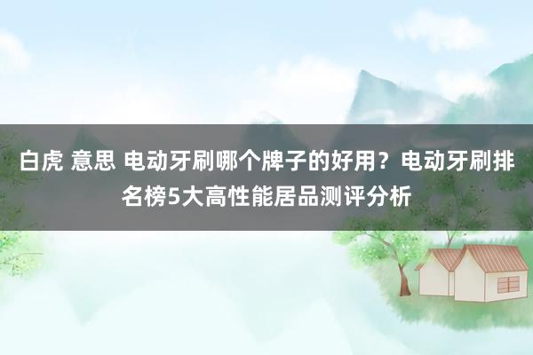 白虎 意思 电动牙刷哪个牌子的好用？电动牙刷排名榜5大高性能居品测评分析