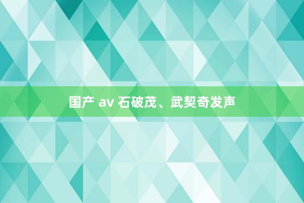 国产 av 石破茂、武契奇发声