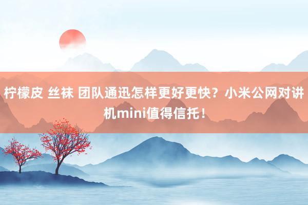 柠檬皮 丝袜 团队通迅怎样更好更快？小米公网对讲机mini值得信托！