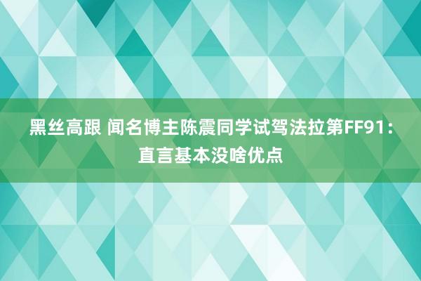 黑丝高跟 闻名博主陈震同学试驾法拉第FF91：直言基本没啥优点