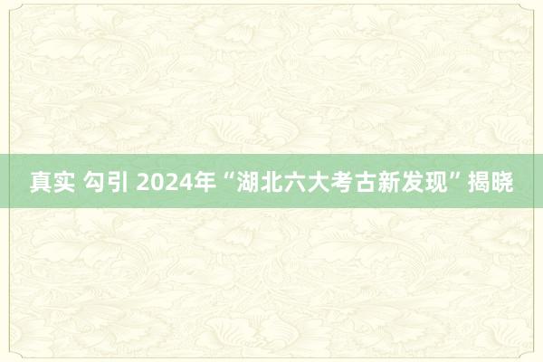 真实 勾引 2024年“湖北六大考古新发现”揭晓